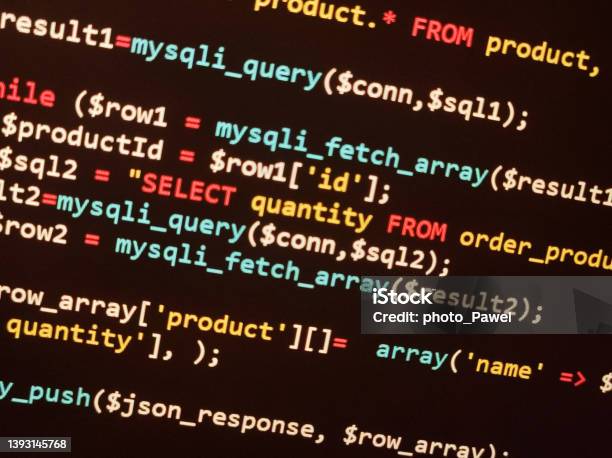 Coding Programming Source Code Screen Abstract Technology Background ...