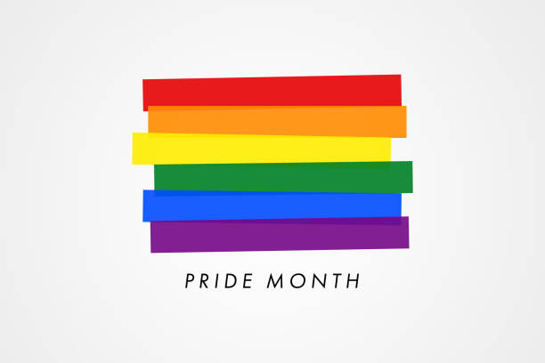 illustrazioni stock, clip art, cartoni animati e icone di tendenza di mese del gay pride a giugno. sfondo della bandiera arcobaleno multicolore lgbtq - pride month