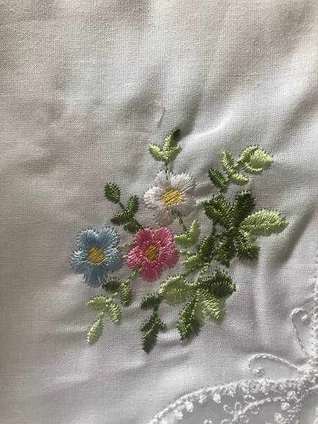 istock Hand embroidered handkerchief 1393150782