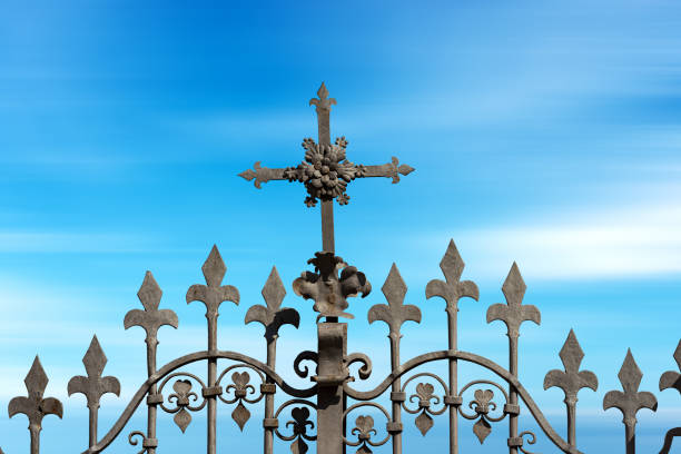 Free picture: Gated entrance to a church, a front cast iron gate with ...