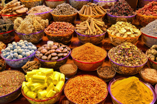 istock Colorful different spices in the spice market souk in old Dubai,UAE 1393156107