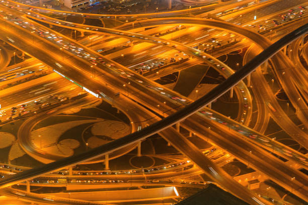 istock Dubai sky line with traffic junction and Burj Khalifa 1393156163