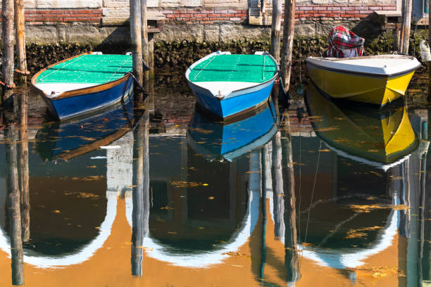 istock Chioggia - boats and reflections 1393160587