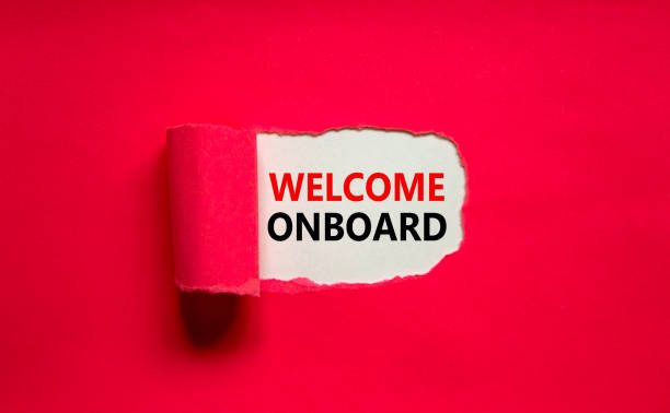 istock Welcome onboard onboarding symbol. Concept words Welcome onboard appearing behind torn pink paper. Beautiful pink background. Business, welcome onboard onboarding concept, copy space. 1393161947