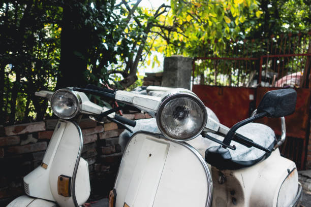 istock Sleeping old motorcycle in Taiwan - Vespa 1393164940