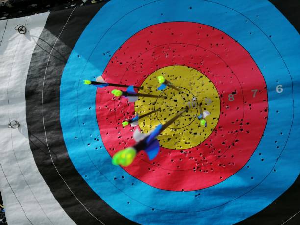istock Arrows in the middle of the target. 1393170078