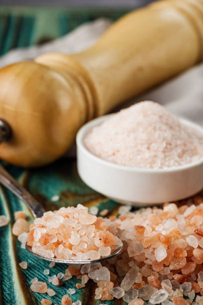 istock pink Himalayan salt on a wooden rustic background 1393176248
