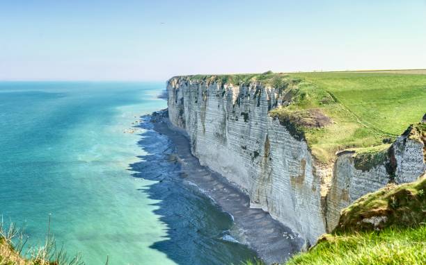 istock Aerial view of cliffs on the coastline in Normandy 1393178746