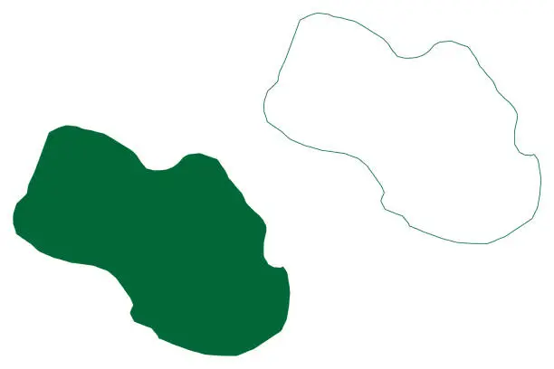 Vector illustration of Cerf island (Republic of Seychelles, Indian Ocean, Inner Islands, Amirante Islands) map vector illustration, scribble sketch Ile aux Cerfs map