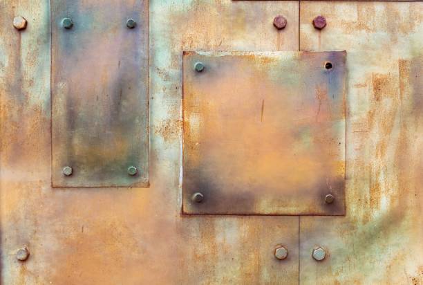 istock Background with metallic coating and bolts 1393185971