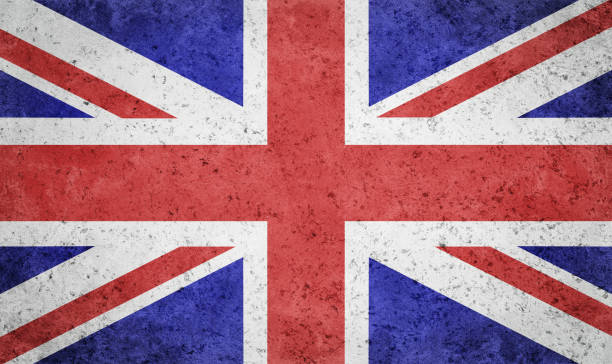 United Kingdom flag background. Grunge texture flag.