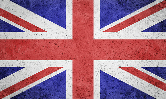 United Kingdom flag background. Grunge texture flag.