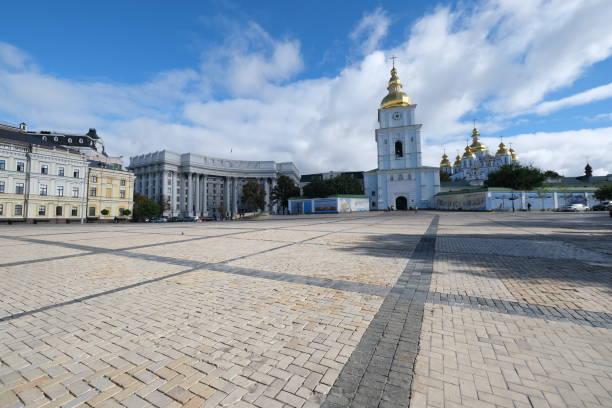 Saint Sophia Cathedral and St. Sophia Square. Kiev, Ukraine stock photo