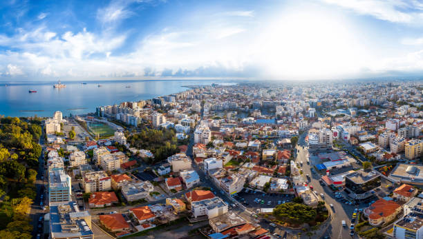 panorama aereo del centro di limassol. cipro - cypruss foto e immagini stock