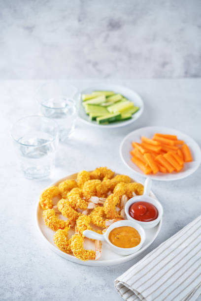 istock Tempura fried shrimps in a plate 1393196181