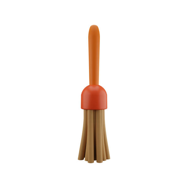 Broom seeping, isolated on white background with drop shadow..