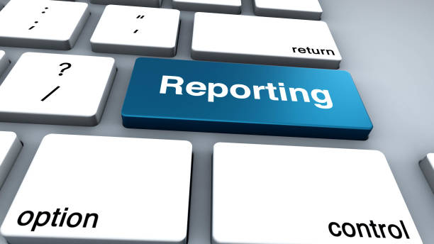 istock 3D Illustration of Modern Keyboard with the Word Reporting 1393221021