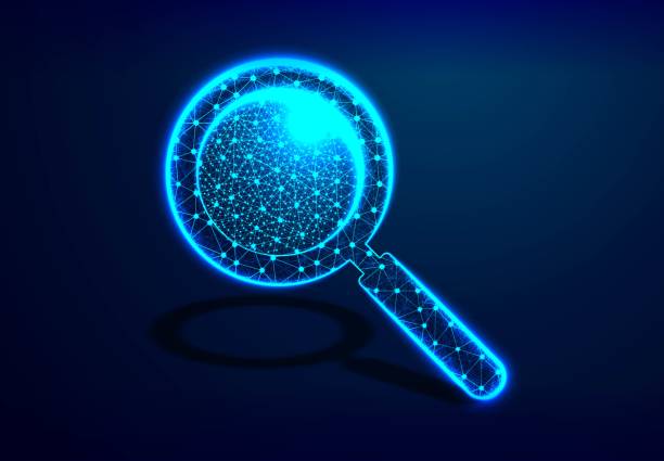 istock A magnifying glass, Analysis, Search symbol. Business, science, Internet surfing concept. Abstract, digital, wireframe, low poly mesh, Vector Illustration 1393223896