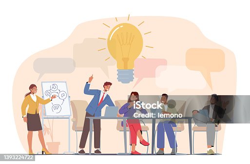 istock Brainstorm, Teamwork Process Concept. Business People Discuss Idea on Board Meeting in Office. Team Project Development 1393224722