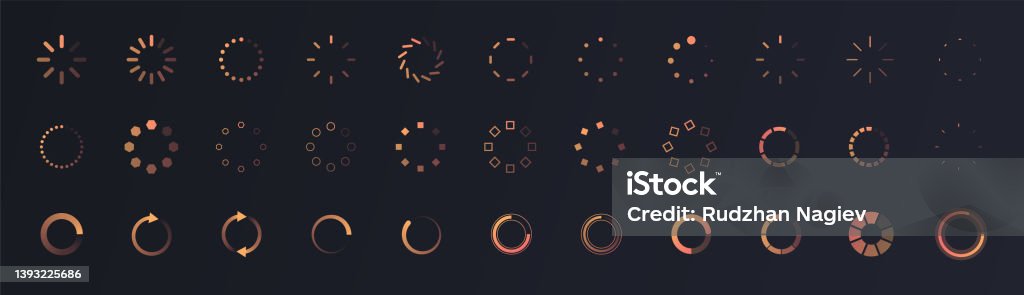 Loading Circle R Loading Circle Set Stock Illustration - Download Image Now - Business ...