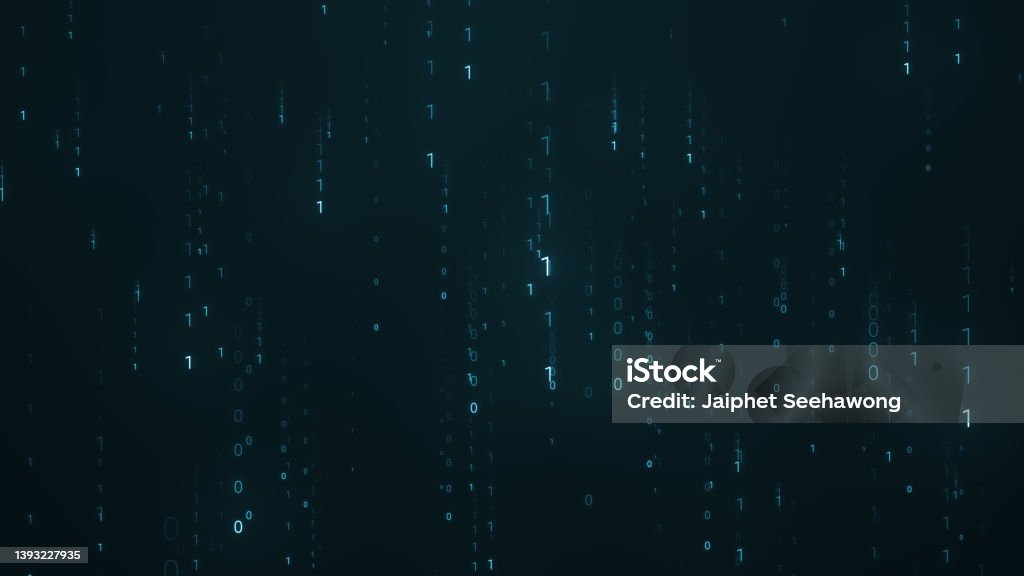 Lots Of Matrix Binary Code Random Number Falling Continuously ...