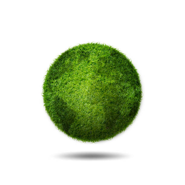 istock Green planet earth covered with grass, world environment day 1393234462