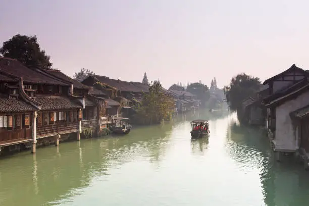 Old town canals of Wuzhen in China.