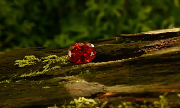 Photo of ruby Is red gem Beautiful by nature For making expensive jewelry