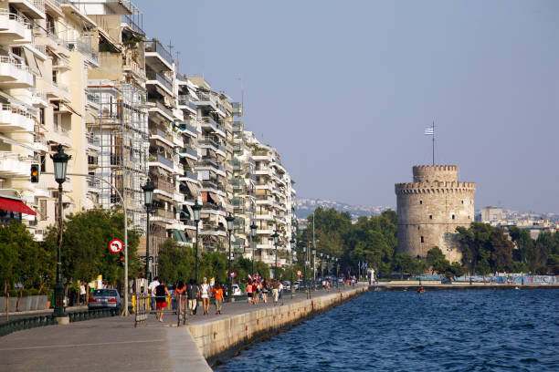 Thessaloniki, Greece - August 16: Thessaloniki seaside and White Tower on August 16, 2008 in Thessaloniki, Greece. Thessaloniki is the second largest city in Greece.