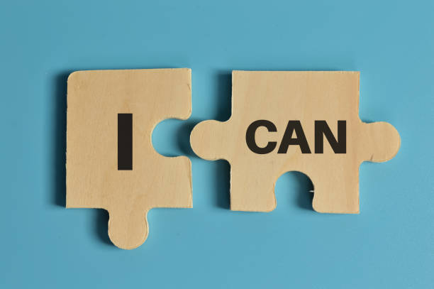 istock Top view of jigsaw puzzle with text I CAN 1393247210