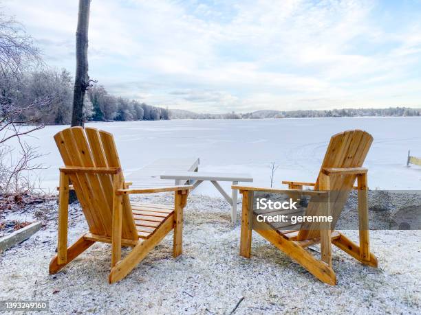 Frozen Lake Stock Photo - Download Image Now - Boat Deck, Lounge Chair, No People