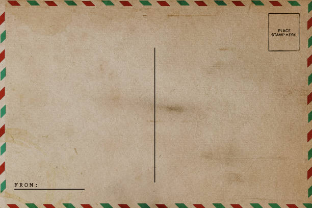 istock Backside of blank postcard with dirty stain 1393253506