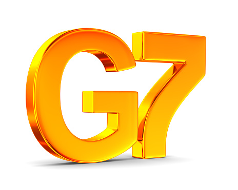 G7 on white background. Isolated 3D illustration