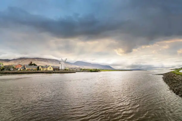 Photo of Landscape with an old windmill  at Blennerville in Tralee Bay