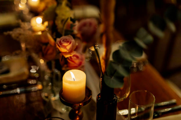istock Candles at luxury party and weddings. 1393260181