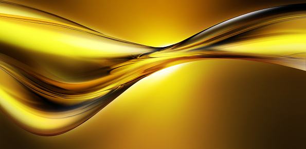 Abstract Gold splash with depth of field on back background.