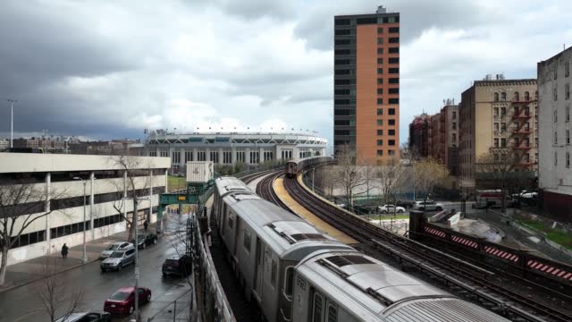 trains near Yankee Stadium in New York City