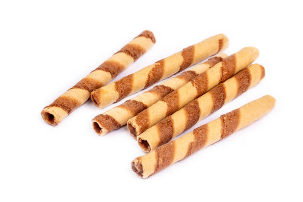 istock Chocolate wafer stick roll isolated on white background 1393266319