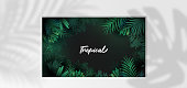 istock Tropical poster with palm leaves 1393269902