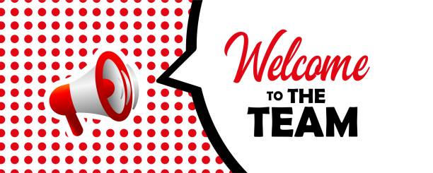 welcome to the team on white background welcome to the team on white background greeting stock illustrations