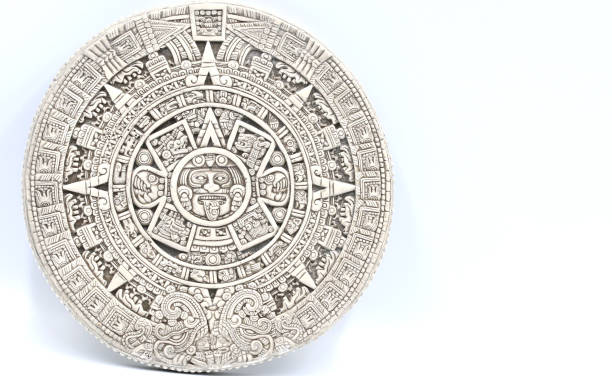aztec calendar made of stone - apocalypse date imagens e fotografias de stock