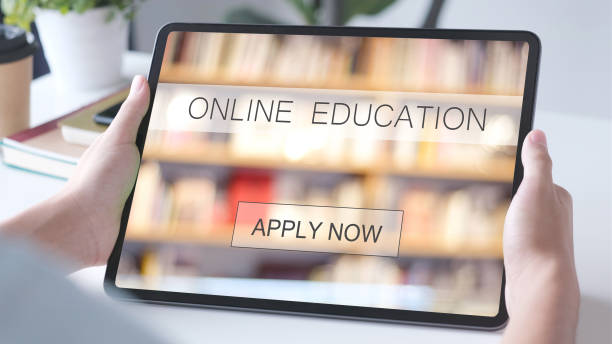 istock Online education on digital tablet screen background, online learning, education concept 1393280149
