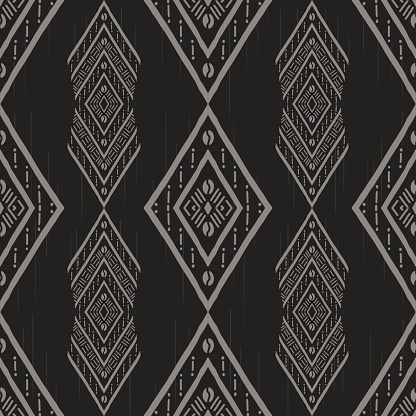 Illustration ethnic rhombus and chevron herringbone shape seamless pattern background. African tribal mud cloth design. Use for fabric, textile, interior decoration elements, wrapping.