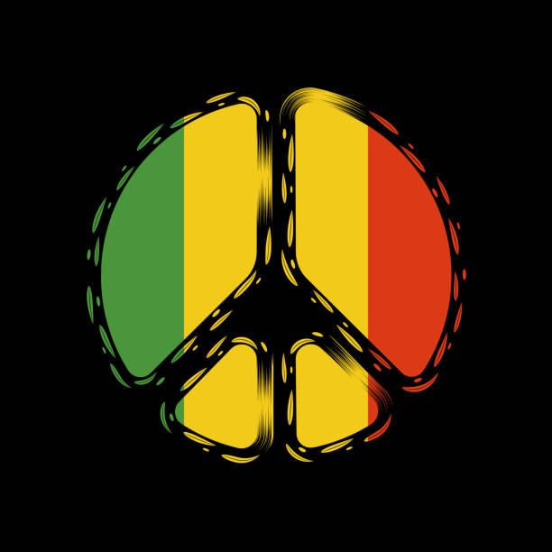 Rasta Flag With A Silhouette Peace Symbol Vector Background Stock  Illustration - Download Image Now - iStock