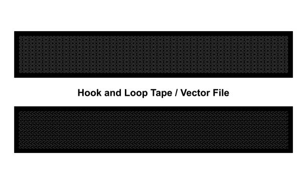 Black Hook and Loop Tape Fastener Template on White Background Vector File strap stock illustrations