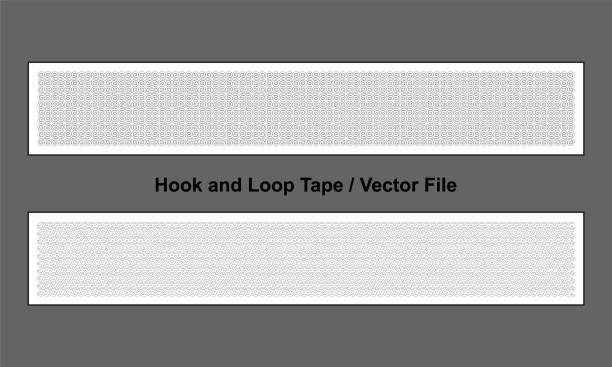 White Hook and Loop Tape Fastener Template on Gray Background Vector File nylon fastening tape stock illustrations