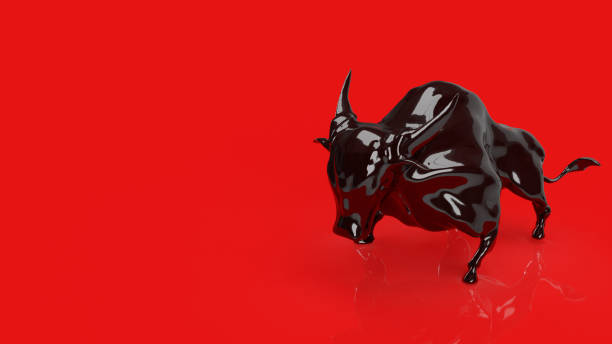 istock The black bull on red background for business concept 3d rendering 1393321917