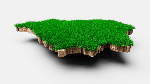 istock Belarus map soil land geology cross section with green grass 3d illustration 1393339254