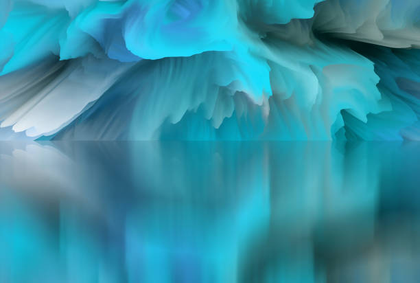 istock Magical world. Abstract Landscape, surreal lake and reflections. art, creativity and imagination. 3d illustration 1393339258