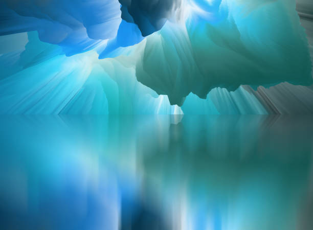 istock Magical world. Abstract Landscape, surreal lake and reflections. art, creativity and imagination. 3d illustration 1393339295